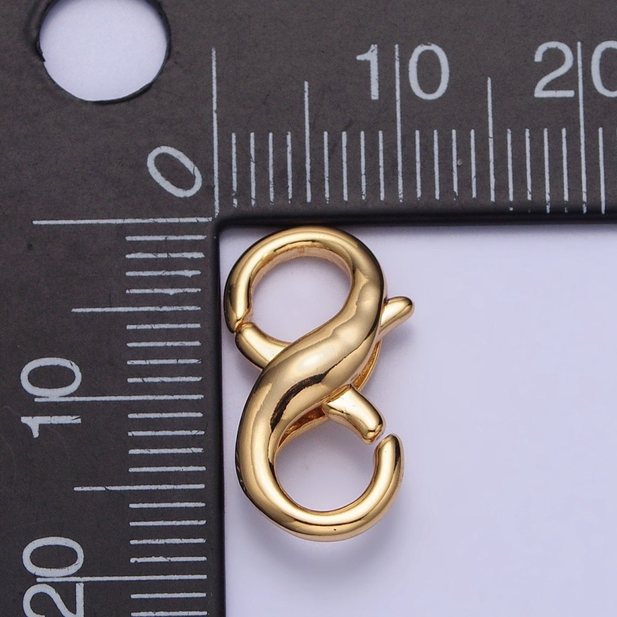 18.5mm Gold Double Lobster Clasps Infinity Jewelry Closure Supply | Z-091 - DLUXCA