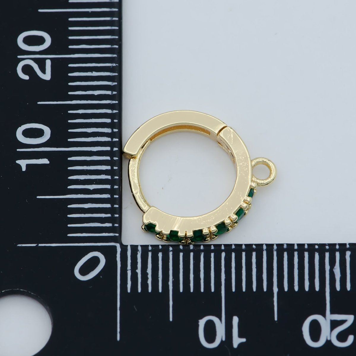 18K Emerald Green Gold Filled Round Huggies Earring Supplies Open Link earring For DIY Jewelry Making Earring Making L-390 - DLUXCA