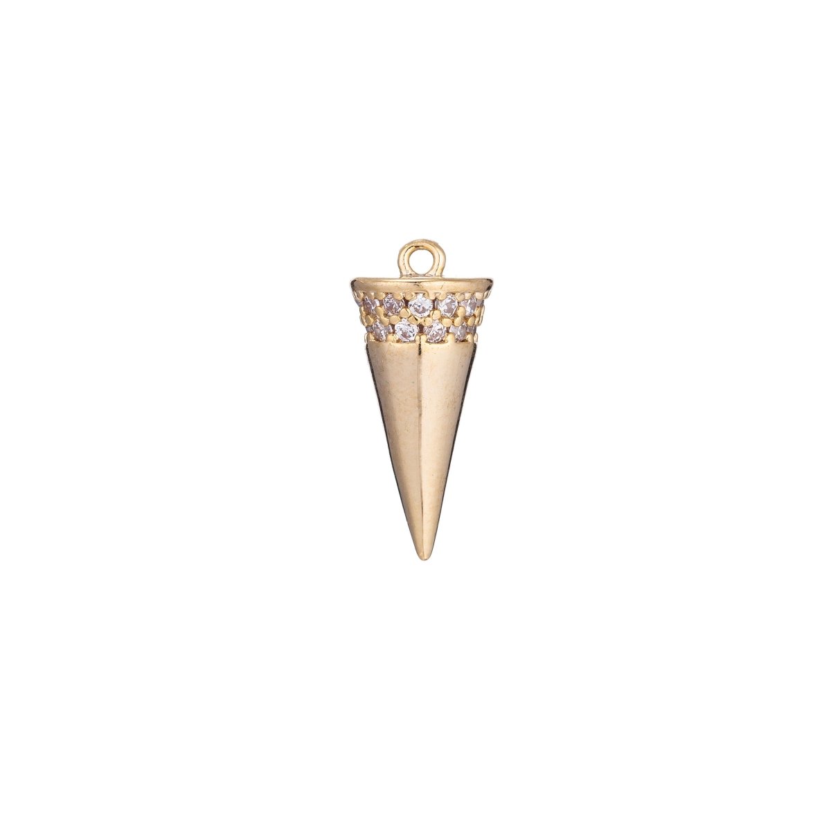 18k Gold Fill CZ Micro Pave Spike Charm Stud Charm, Pave Cone Charm, Jewelry Supplies, DIY Jewelry, Spike Necklace Bracelet Earring CharmC-371 - DLUXCA