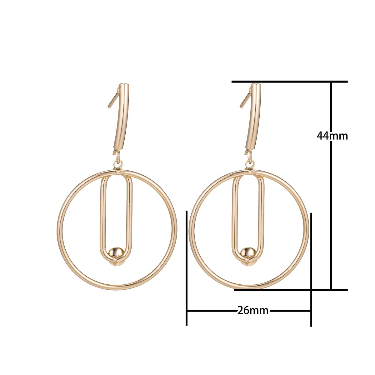 18k Gold Fill DIY Earrings with Loop, Make Your Own Stud Dangle Earrings, Earring Component Findings for Jewelry Making Supplies, K-018 - DLUXCA