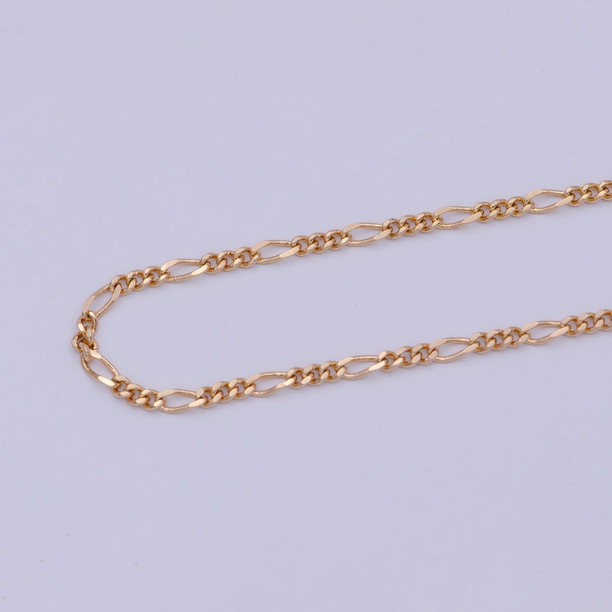 18K Gold Filled 2.4mm Link Figaro Chain For Wholesale Necklace Dainty Jewelry Making Supplies | WA-767 Clearance Pricing - DLUXCA