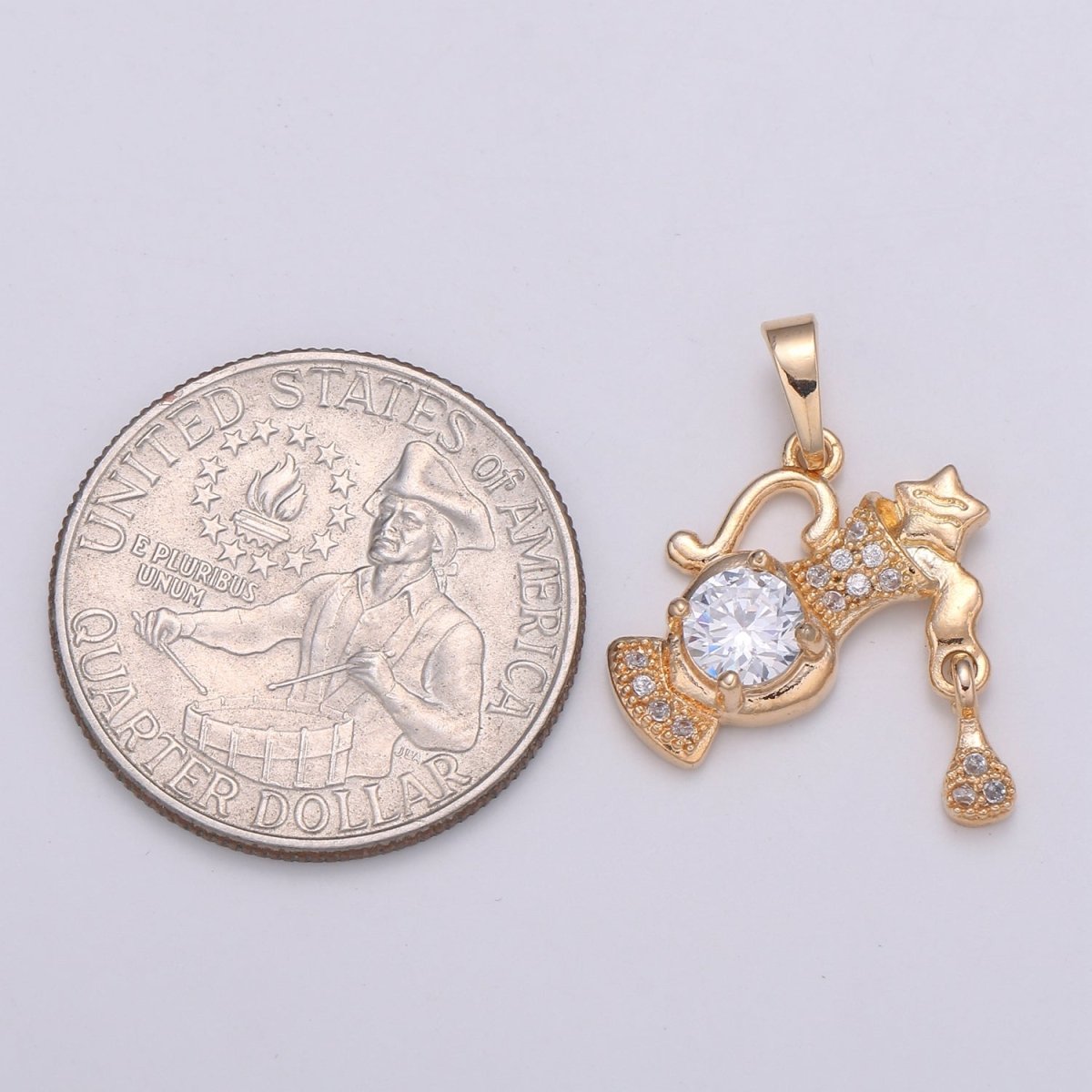 18k Gold Filled 25x18mm Aquarius -Zodiac Horoscope Sign Constellation Charm - Celestial Astrology Medallion Pendant for Necklace J-272 - DLUXCA