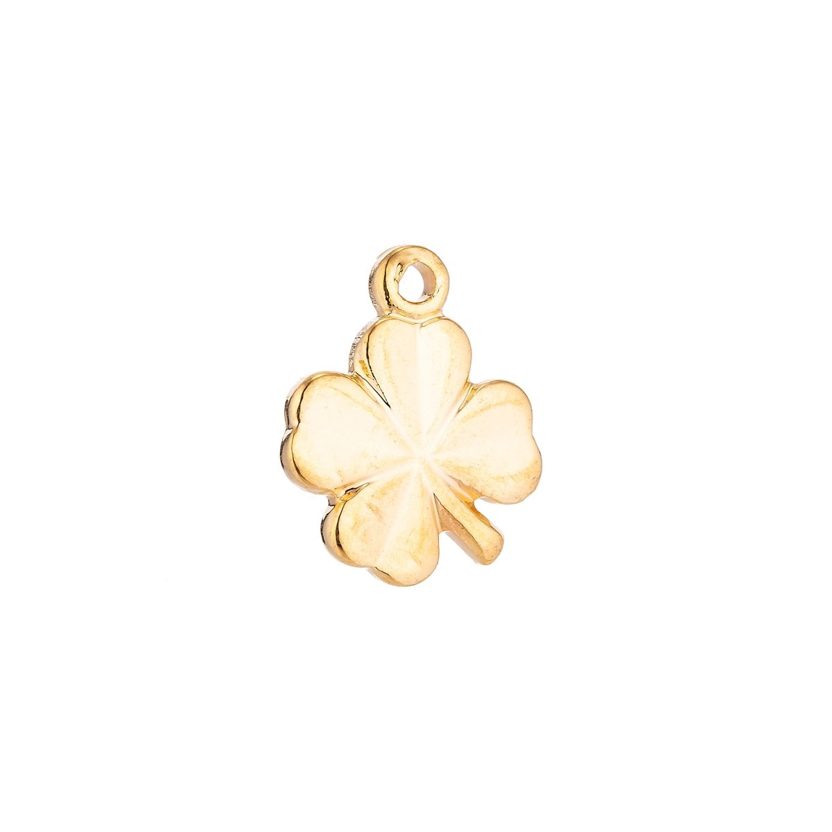 18K Gold Filled 4 Leaves Clover Dainty Shamrock Nature Inspired, Necklace Pendant Lucky Charm Bead Bails Findings for Jewelry Making C-097 - DLUXCA
