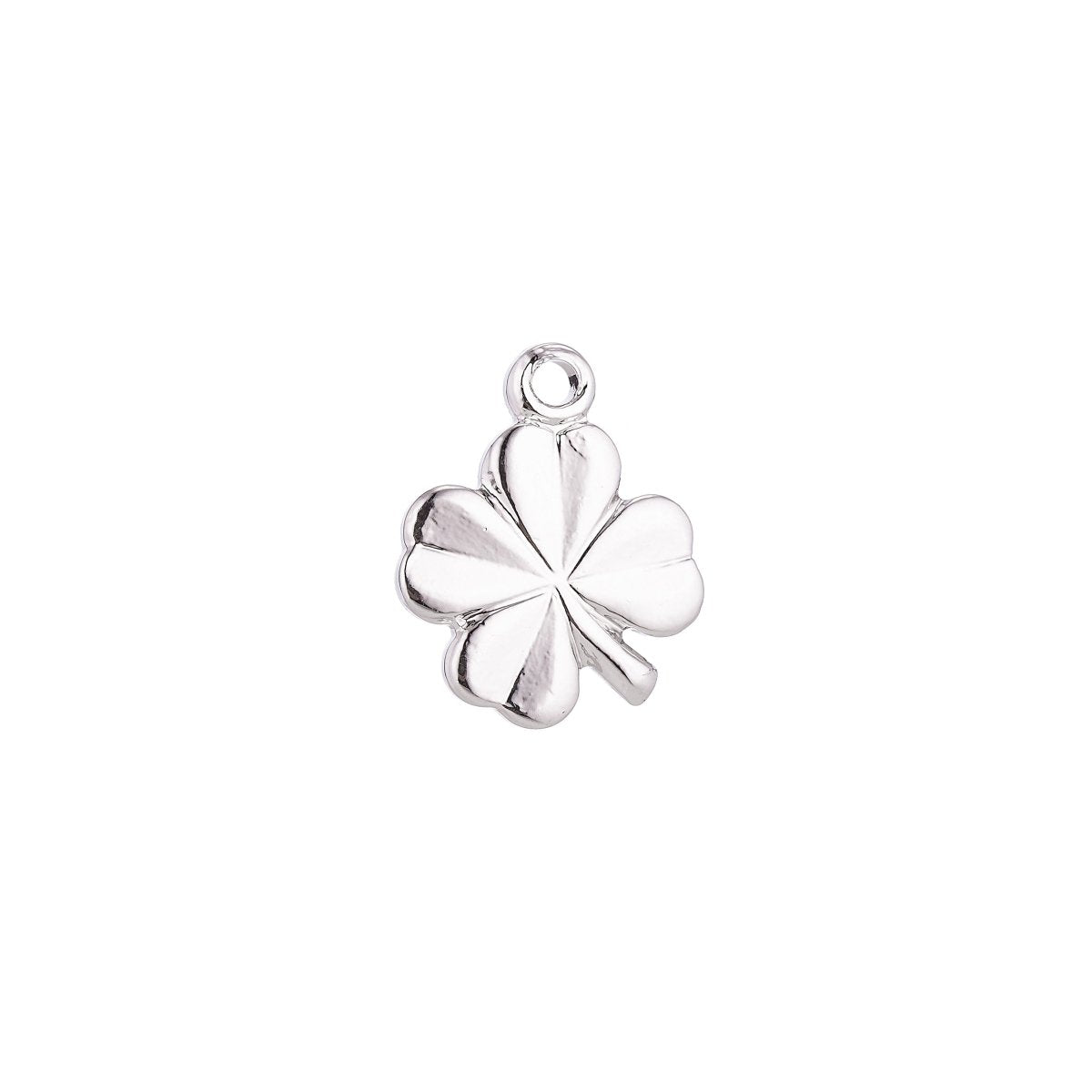 18K Gold Filled 4 Leaves Clover Dainty Shamrock Nature Inspired, Necklace Pendant Lucky Charm Bead Bails Findings for Jewelry Making C-097 - DLUXCA