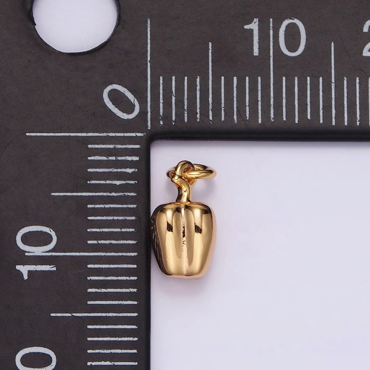 18K Gold Filled 9.5mm Bell Pepper Fruit Puffed Add-On Charm | N1685 - DLUXCA