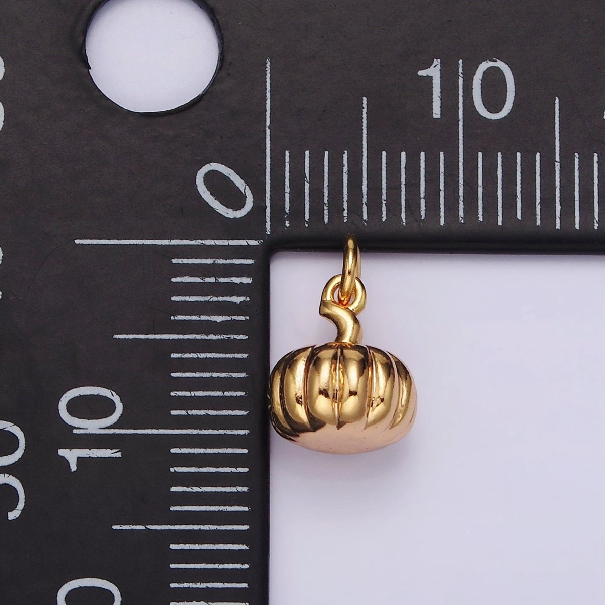 18K Gold Filled 9mm Pumpkin Fruit Puffed Add-On Charm | N-1760 W-481 - DLUXCA