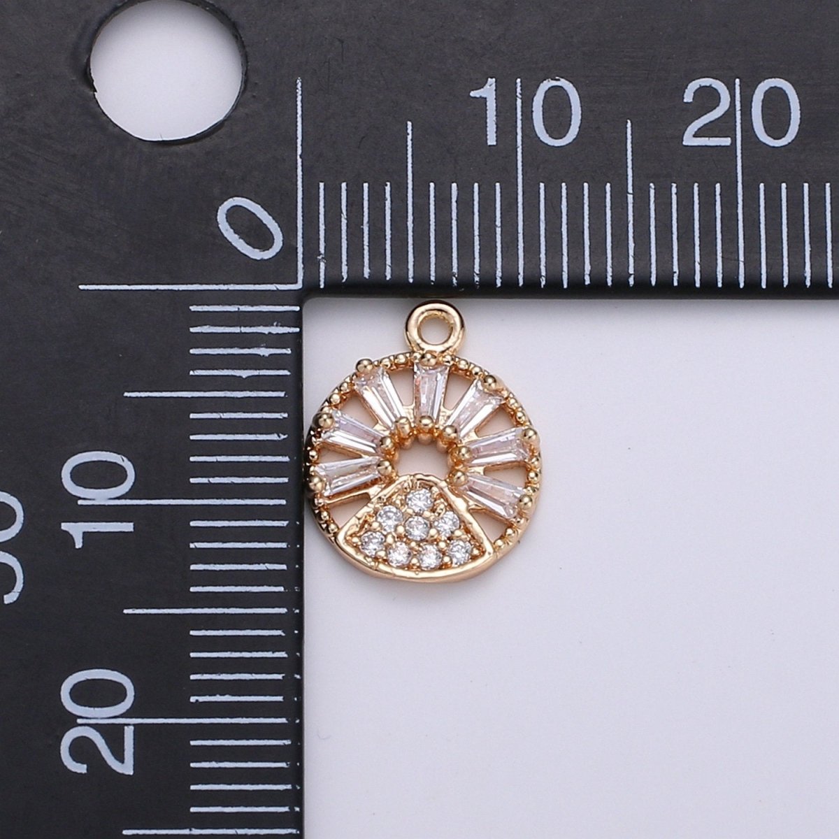 18K Gold Filled Angel Charm, Micro Pave Cubic Zirconia Mini Pendant, Dainty beautiful Jewelry CharmBracelet Earring Necklace,Princess Cut CZ E-422 - DLUXCA