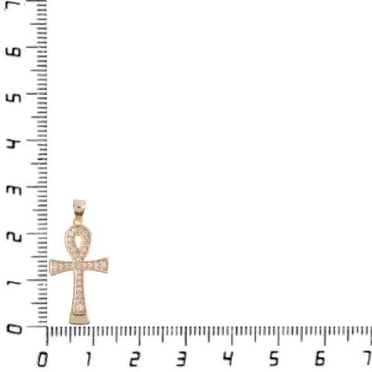 18k Gold Filled Ankh Charm with CZ Egyptian Pantheon, Crux Ansata, Cubic Zirconia Necklace Pendant micro pave Charm Bails for Jewelry Making H-746 - DLUXCA