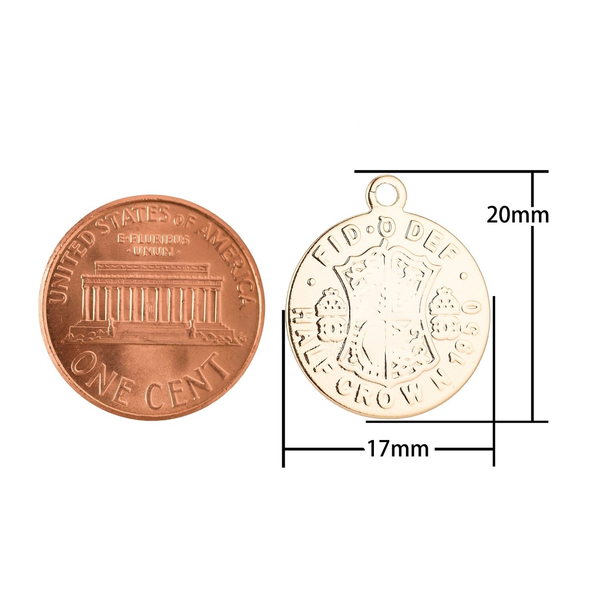 18k Gold Filled Australia Dollar Coin Queen Elizabeth 2 Charm Pendant C-056 - DLUXCA