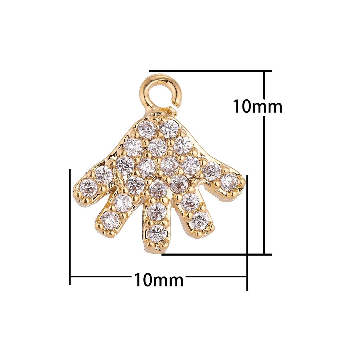 18k Gold Filled Baby Hand High Five Charm Pendant C-031 - DLUXCA