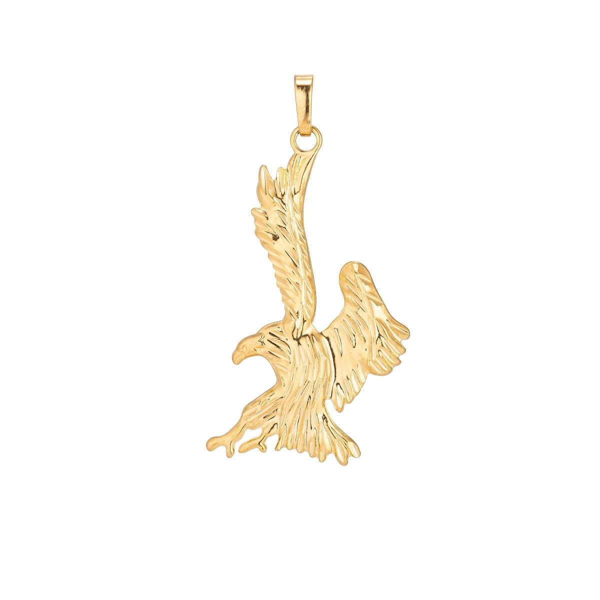 18K Gold Filled Bald Eagle Bird American Eagle Symbol Leader DIY Necklace Pendant Charm Bead Bails Findings for Jewelry Making H-478 - DLUXCA