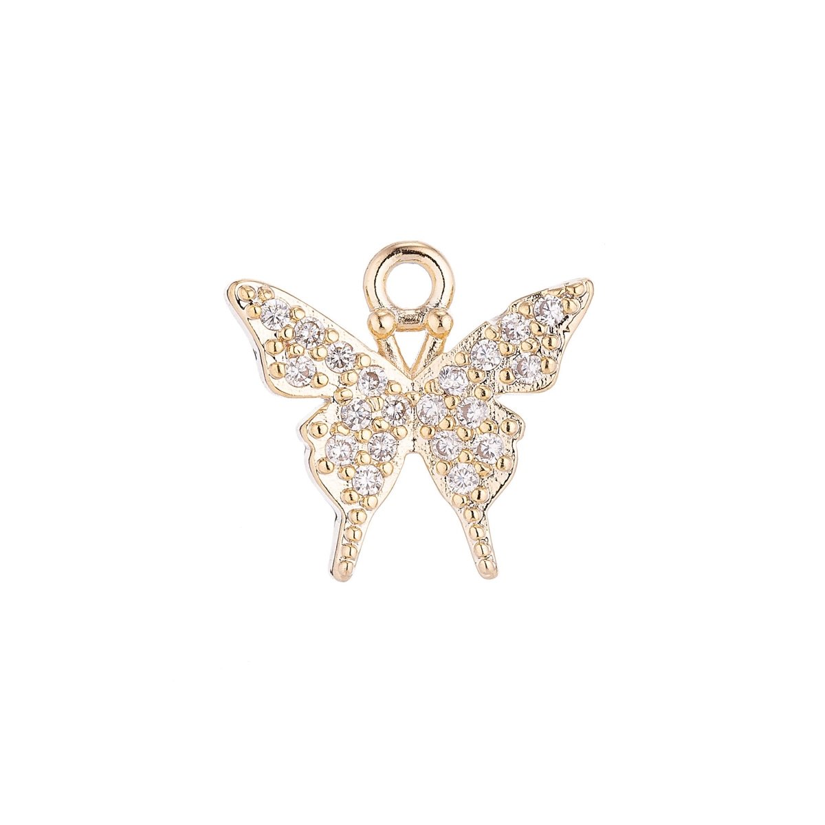 18K Gold Filled Butterfly Insect Cubic Zirconia Pendant Charm C-006 C-075 - DLUXCA
