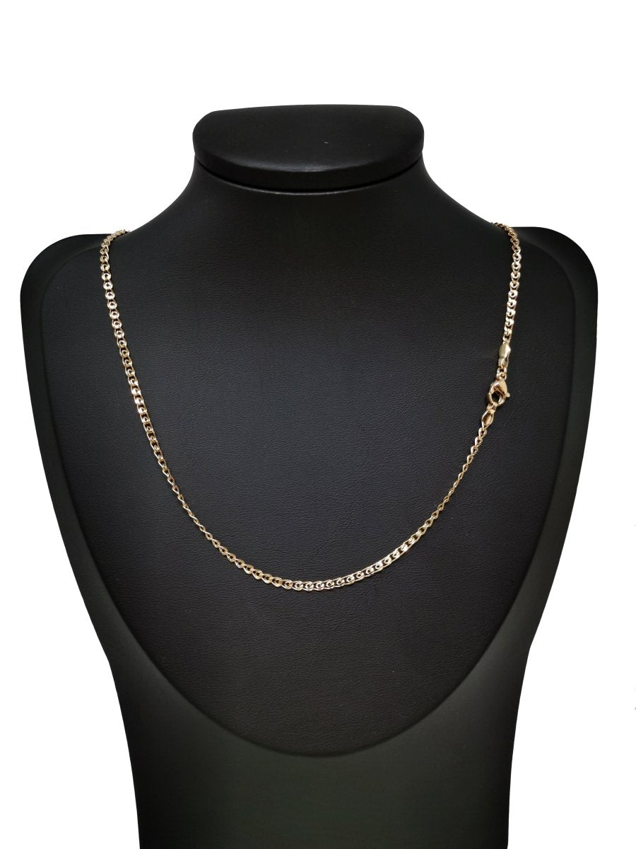 18K Gold Filled Cable Chain Necklace, 17.7 Inches Designed Finished Chain For Necklace Jewelry Making, Dainty 2.5mm Designed Necklace w/ Lobster Clasps | CN-725 Clearance Pricing - DLUXCA