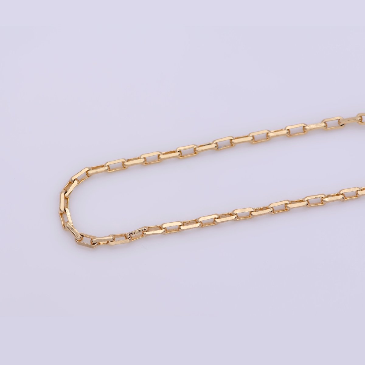 18K Gold Filled Cable Chain Necklace, 19.6 inch Cable Finished Chain For Jewelry Necklace Making, Dainty 2.5mm Cable Necklace w/ Lobster Clasps | CN-737 - DLUXCA