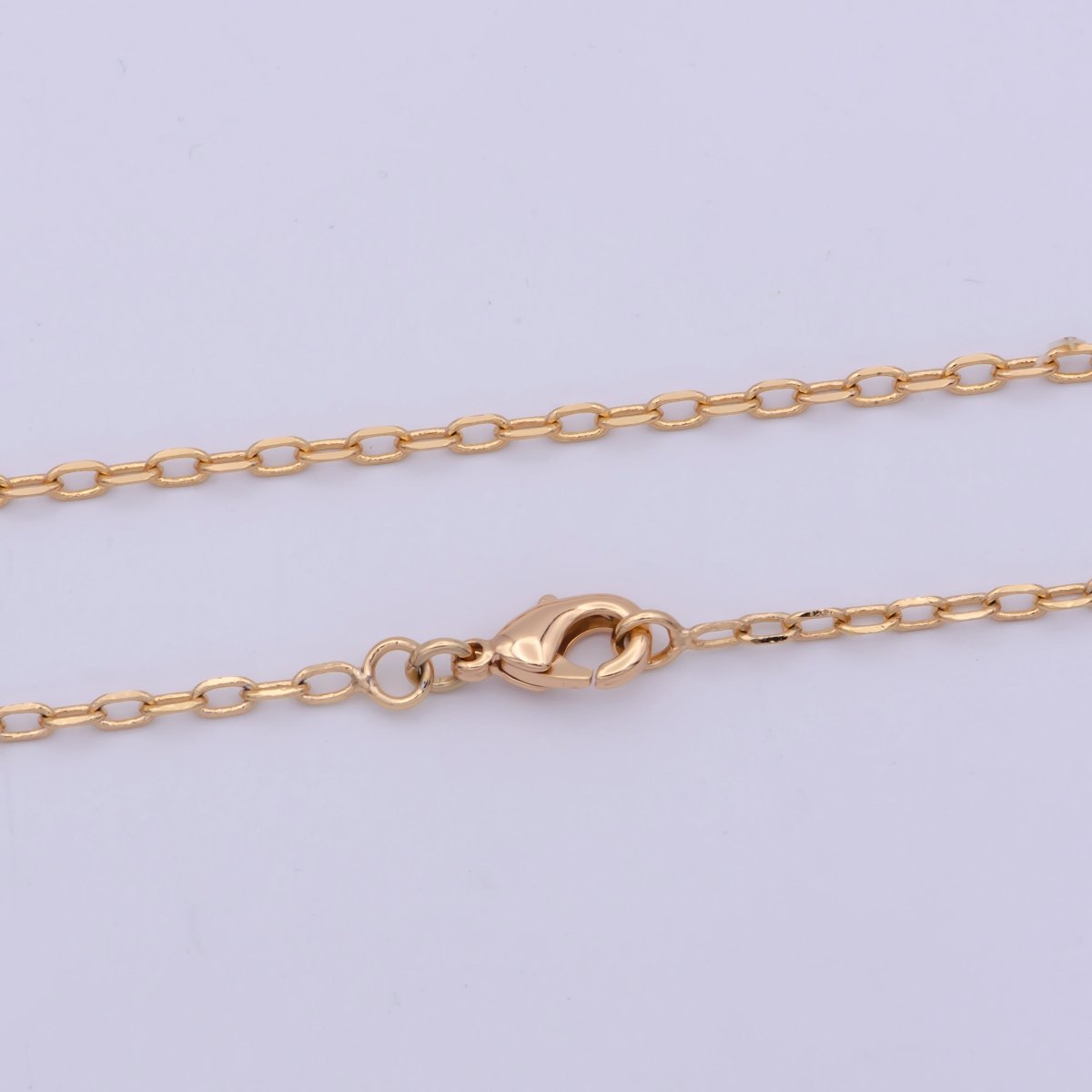 18K Gold Filled Cable Chain Necklace, 21.4 Inch Cable Chain Necklace, Dainty 1.7mm Link Necklace | WA-478 Clearance Pricing - DLUXCA