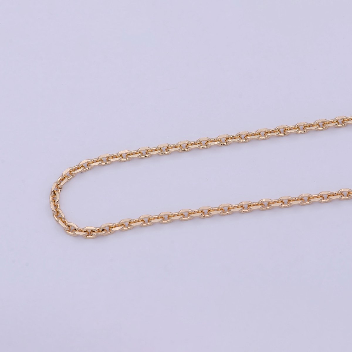 18k Gold Filled Cable Chain Necklace Layer Chain Necklace Ready to Wear 17.7 Inch | WA-761 Clearance Pricing - DLUXCA