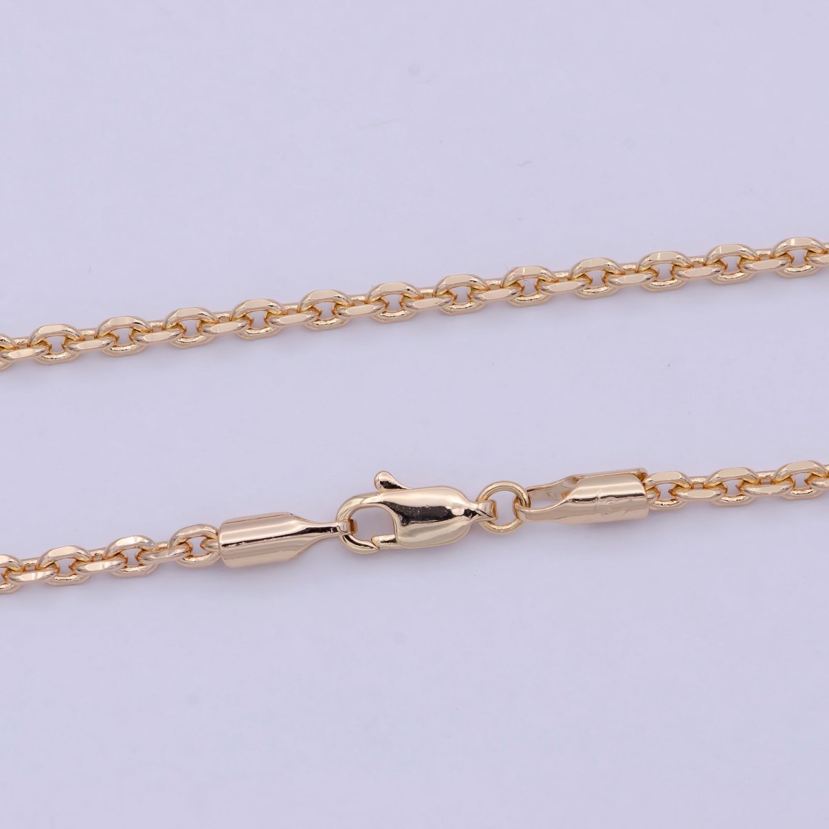 18k Gold Filled Cable Chain Necklace Layer Chain Necklace Ready to Wear 17.7 Inch | WA-761 Clearance Pricing - DLUXCA