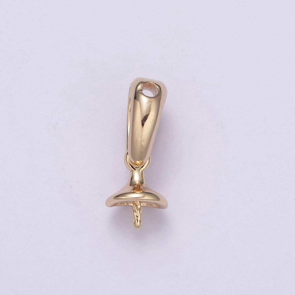 18k Gold Filled Cap Bail Peg for Half Drilled Beads L562 - DLUXCA