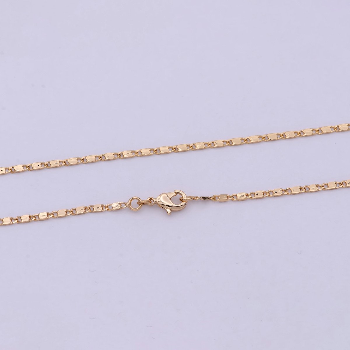 18k Gold Filled Chain Necklace, Fine Scroll Gold Chain, Simple Gold Necklace, Thin Plain Women's Necklace 18 inch long | WA-531 Clearance Pricing - DLUXCA