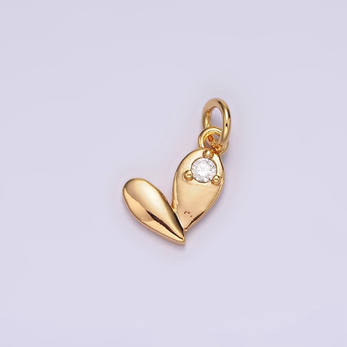 18K Gold Filled Clear CZ Heart Double Teardrop Add-On Charm | N1648 - DLUXCA