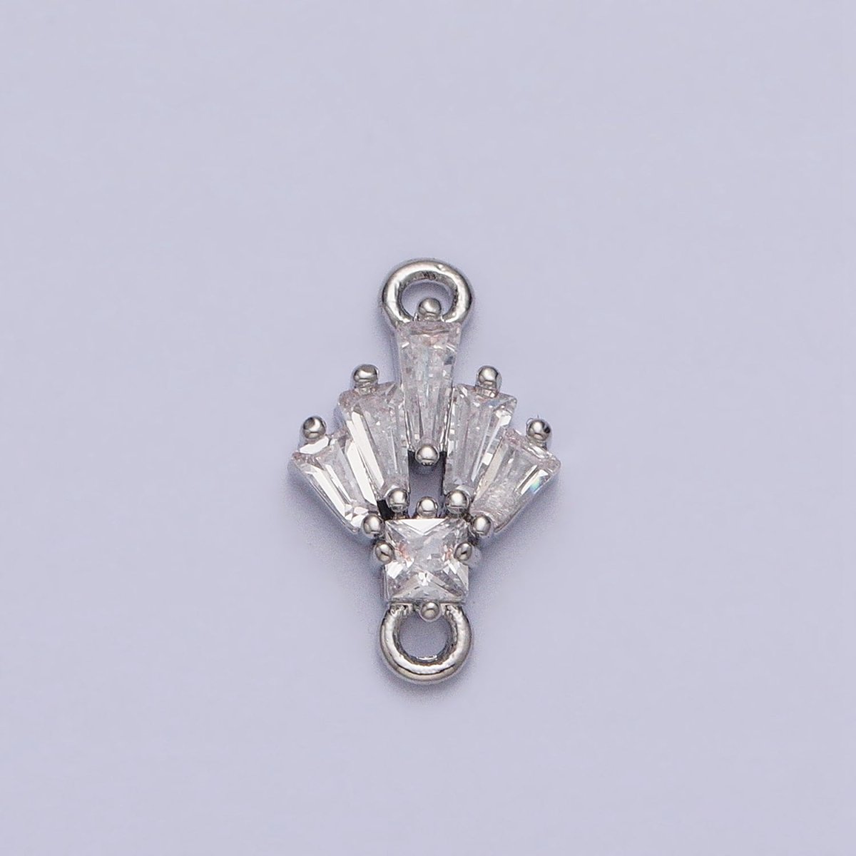 18K Gold Filled Clear CZ Multiple Baguette Round Mini Connector in Gold & Silver | AA948 AA949 - DLUXCA