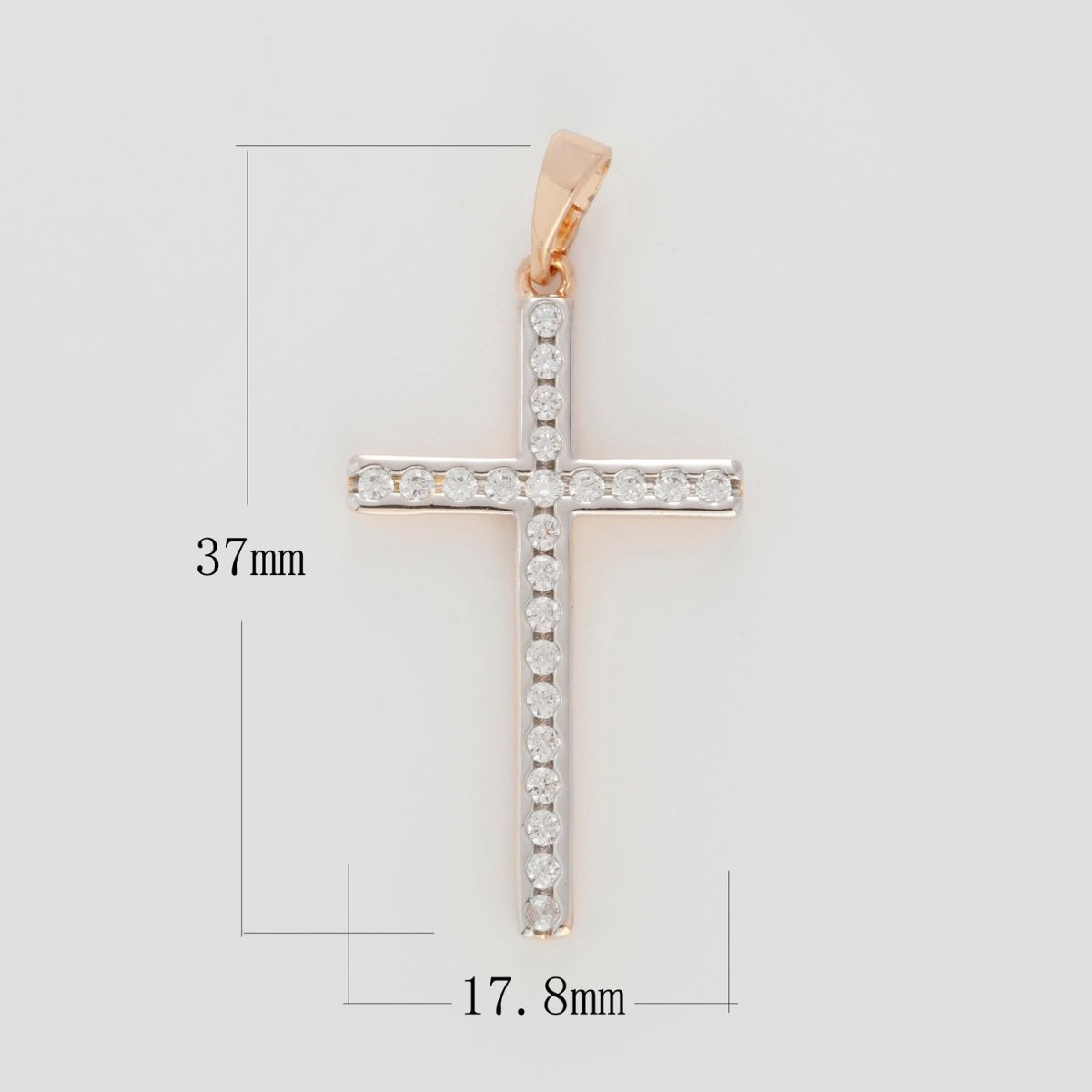 18k Gold Filled Cross Charms, Micro Pave Cross Pendant for Religious Necklace Jewelry Making Supply N-1420 - DLUXCA