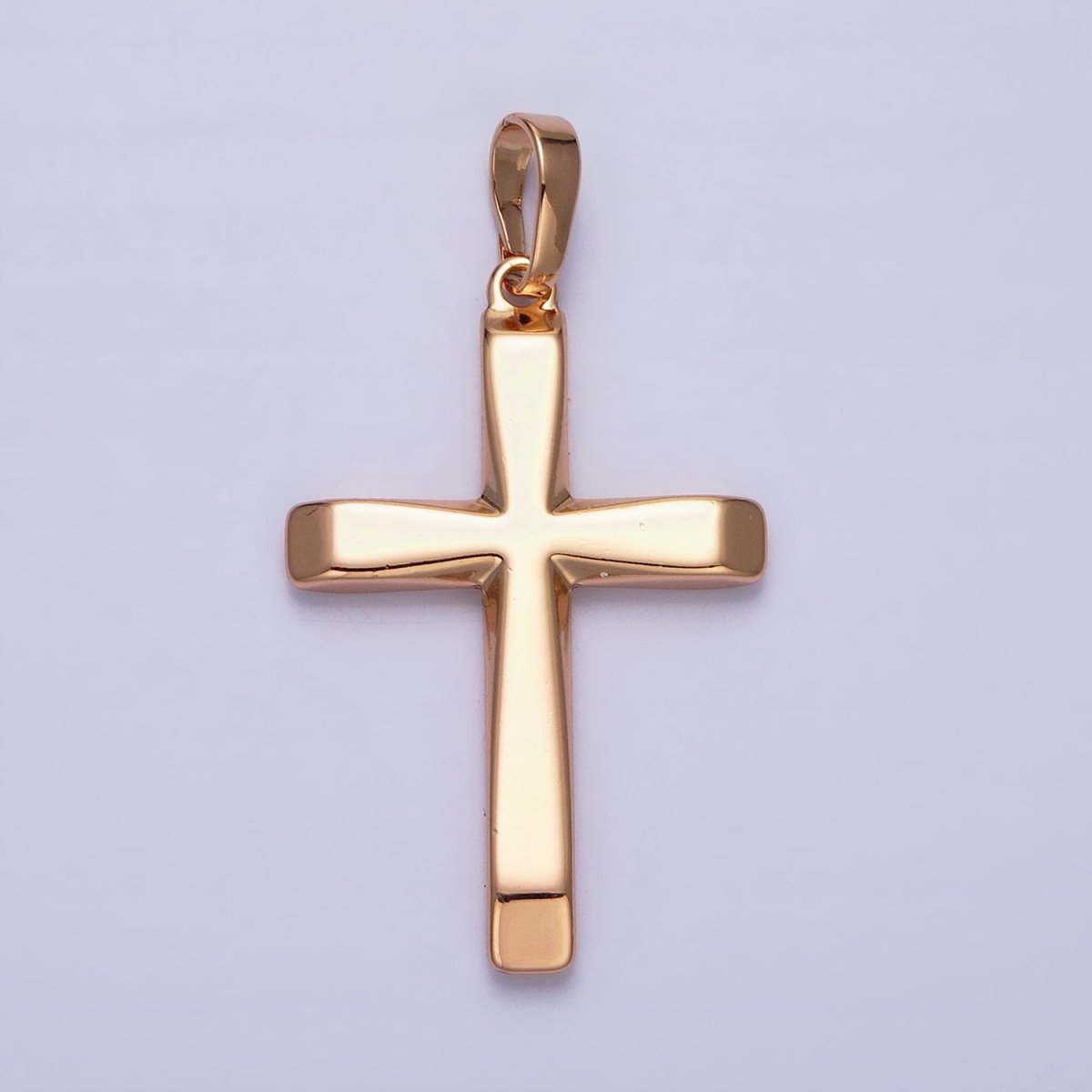 18K Gold Filled Cross Pendant Minimalist Cross Charm Religious Jewelry Making AA244 - DLUXCA