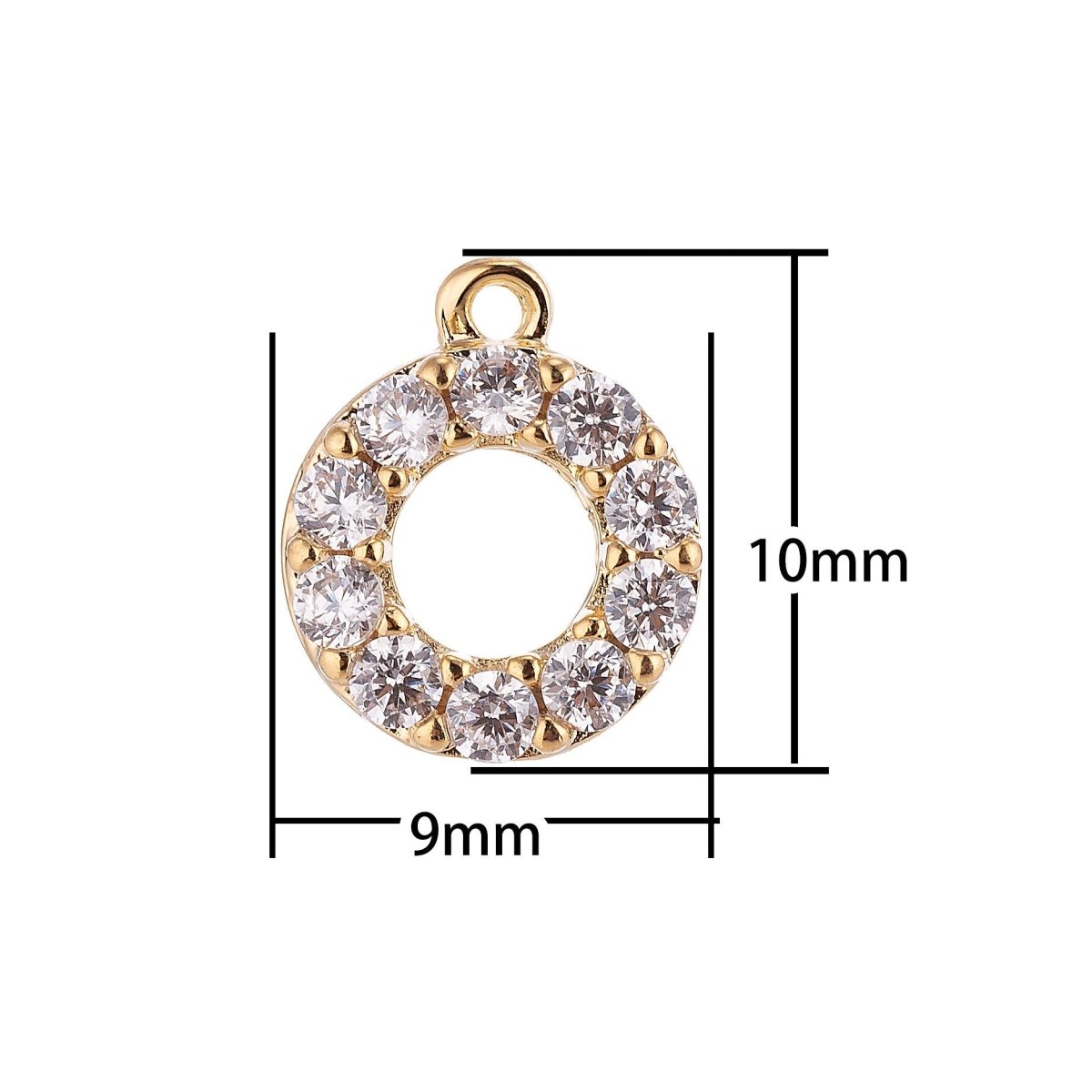18K Gold Filled Crystal Wreath Cubic Zirconia Charm PendantC016-CL - DLUXCA