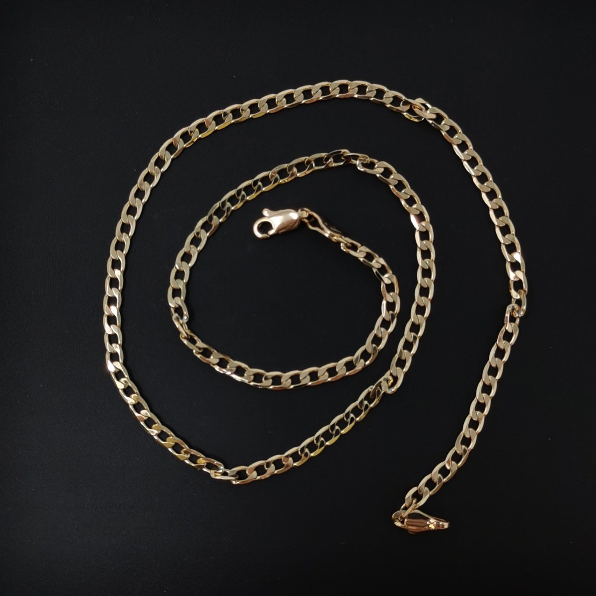 18K Gold Filled Curb Chain Necklace, 17.7 Inches Curb Finished Necklace For Jewelry Making, Dainty 1mm Curb Necklace w/ Lobster Clasps | CN-679 Clearance Pricing - DLUXCA