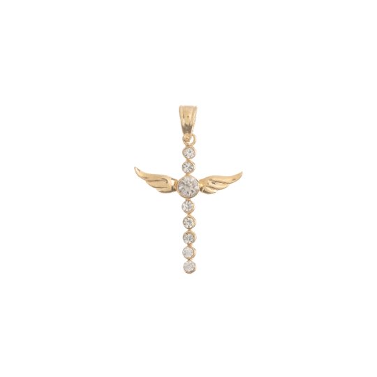 18K Gold Filled Cute Dainty Cross, Angel's Wings, Fly High, Memories, Bails Findings for Earring Necklace Jewelry Making Supplies H-718 - DLUXCA