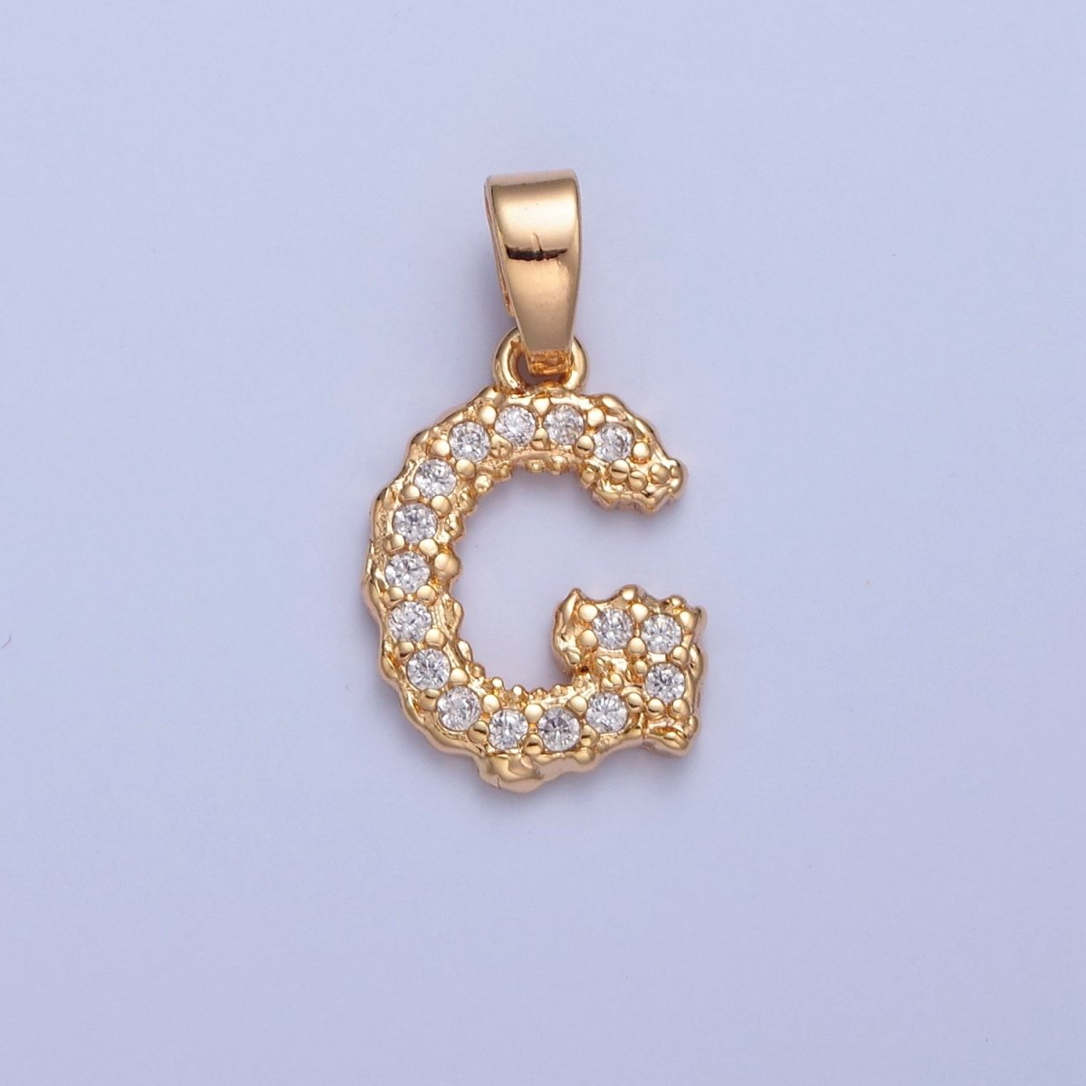 18k Gold Filled CZ Initial, Letter Alphabet Micro Pave charms Dainty Gold Cubic Pendant Charm for Necklace Bracelet Personalized Jewelry W-259~W-284 - DLUXCA