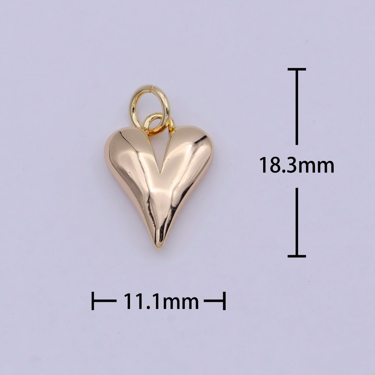 18k Gold Filled Dainty Puff Heart Charm for Love Valentine Jewelry Making N-907 - DLUXCA