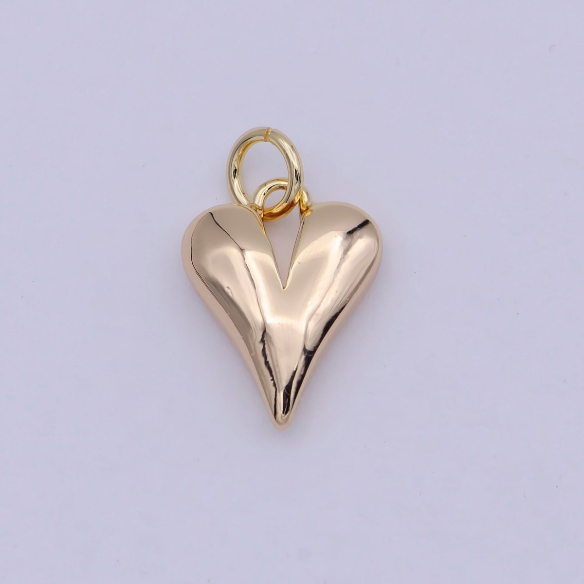 18k Gold Filled Dainty Puff Heart Charm for Love Valentine Jewelry Making N-907 - DLUXCA