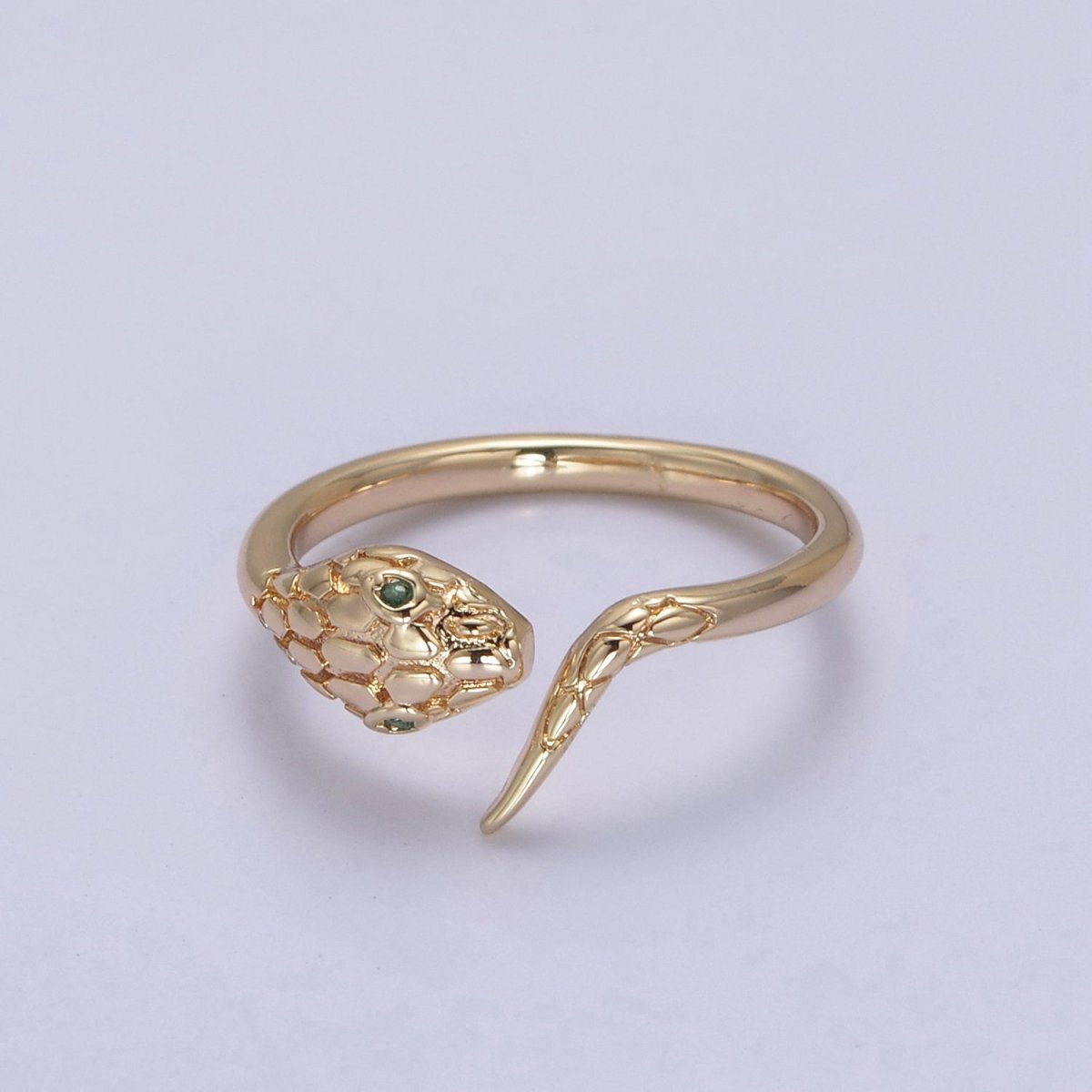 18k Gold Filled Dainty Snake Ring,Gold Snake Wrap Ring,Layered Set Ring, Snake Shape Ring U-497 - DLUXCA