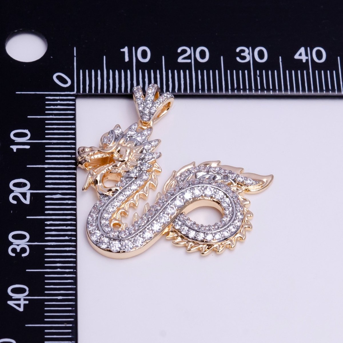 18k Gold Filled Dragon Pendant Chinese Zodiac Animal Charm for Necklace Statement Jewelry AA-753 - DLUXCA