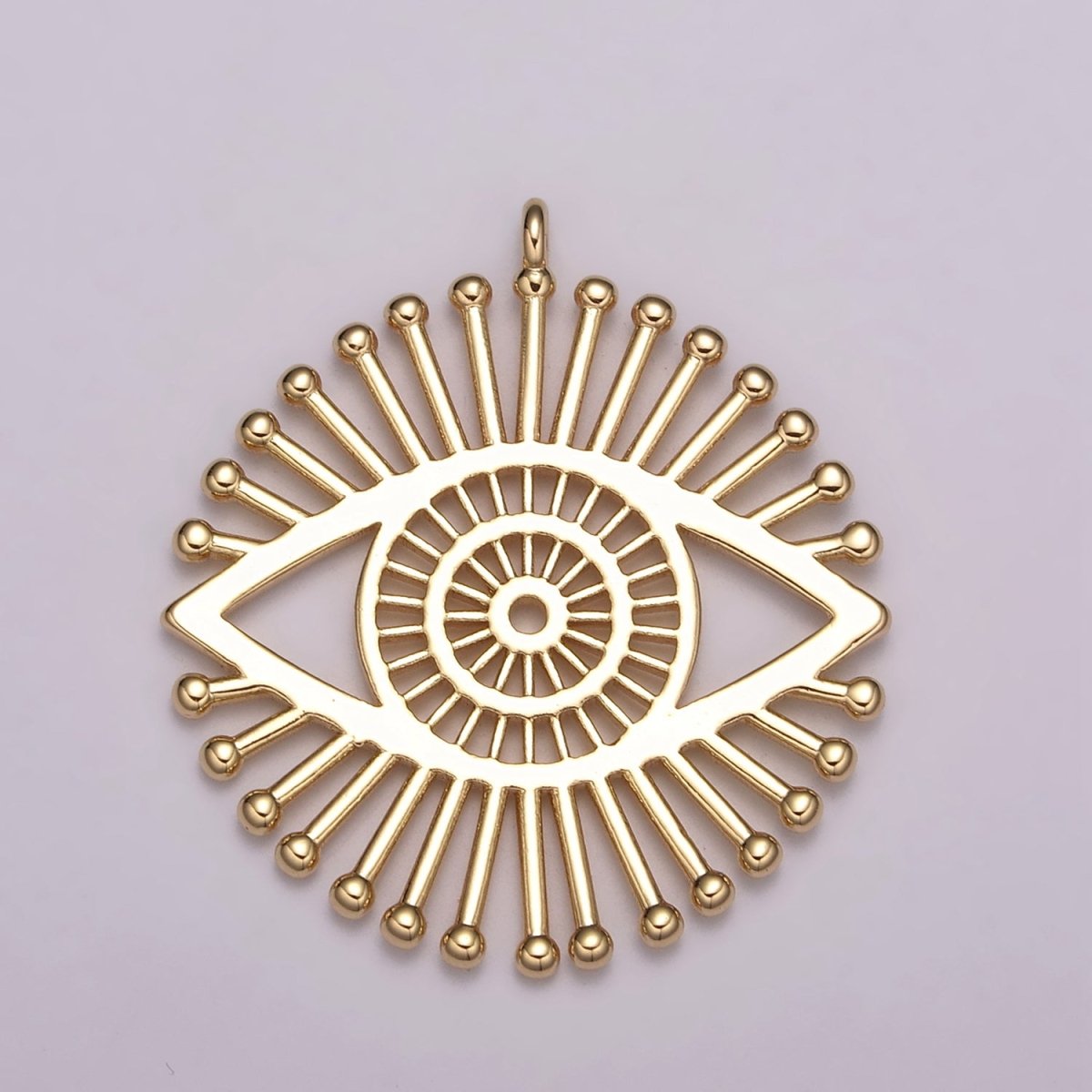 18K Gold Filled Evil Eye Charm Round Eye Medallion Disc charm for Necklace Earring Bracelet Supply N-177 - DLUXCA