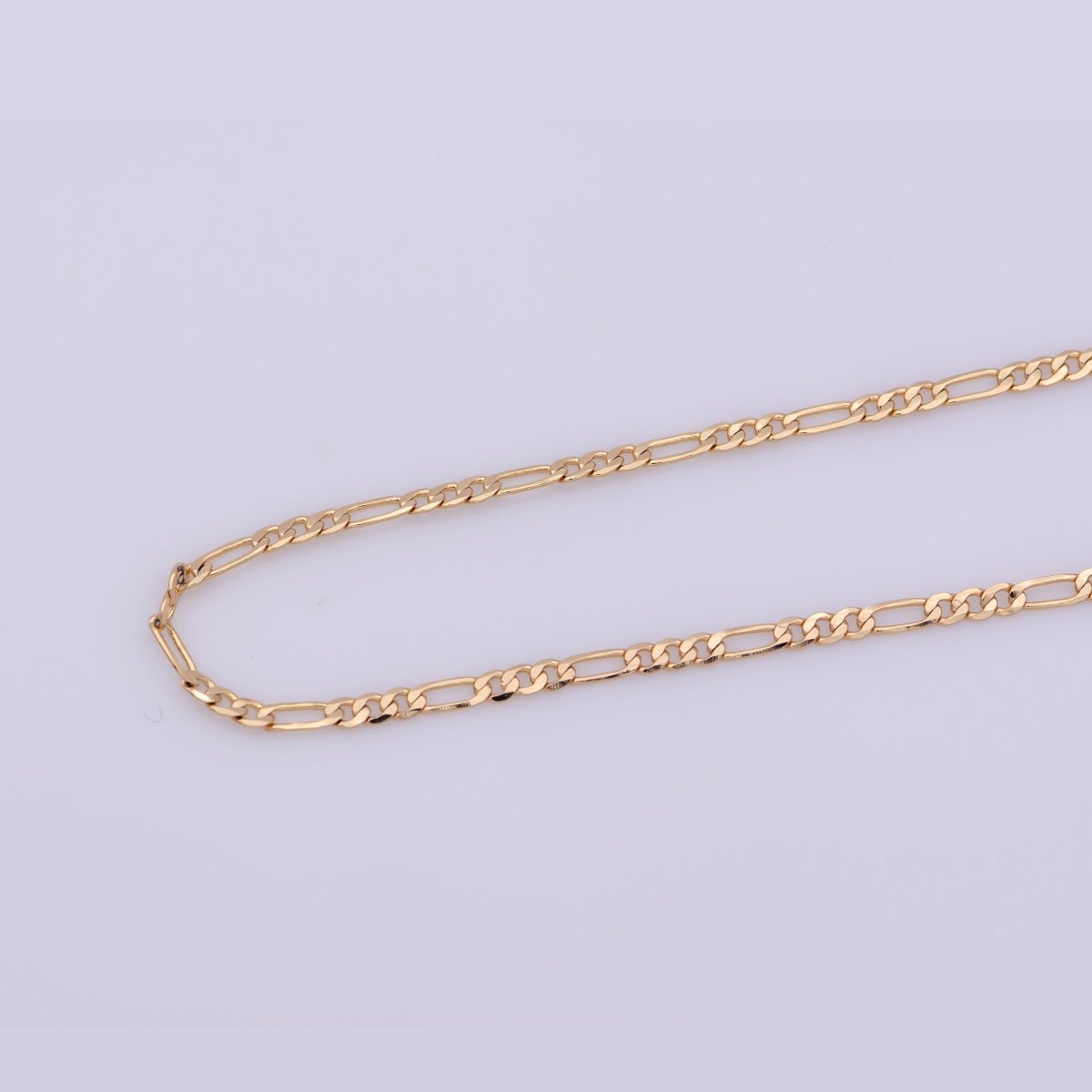 18K Gold Filled Figaro Necklace, 23.5 Inch Figaro Finished Chain For Jewelry Necklace Making, Dainty 2mm Figaro Necklace w/ Lobster Clasps | CN-388 - DLUXCA
