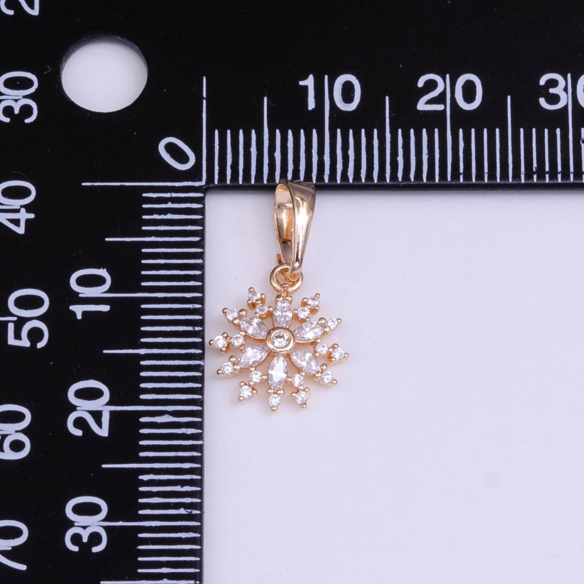 18K Gold Filled Flower Clear Marquise CZ Rosey Gold Pendant | AA530 - DLUXCA