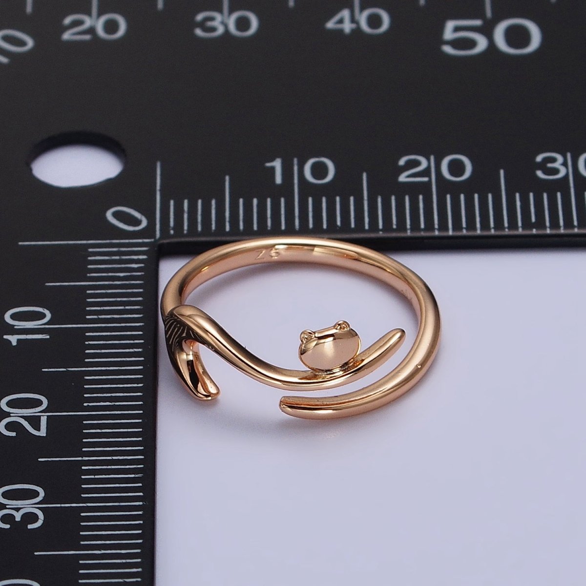 18K Gold Filled Forest Frog on Branch Minimalist Ring | Y-586 - DLUXCA