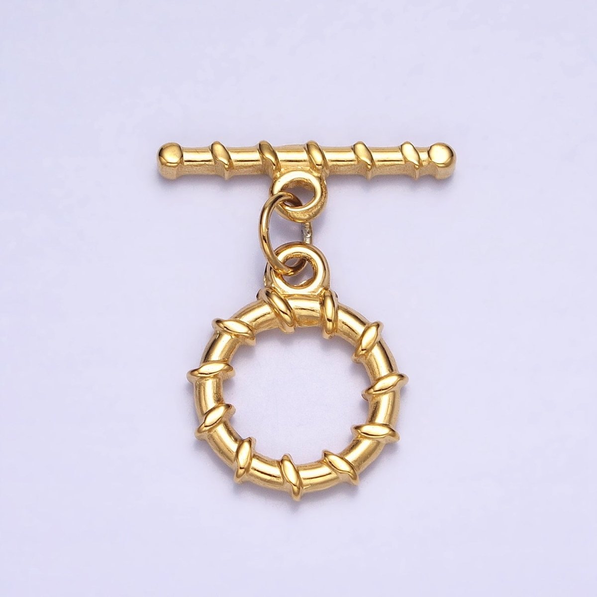 18K Gold Filled Geometric Tie Toggle Clasps in Gold & Silver | Z-299 Z-300 - DLUXCA