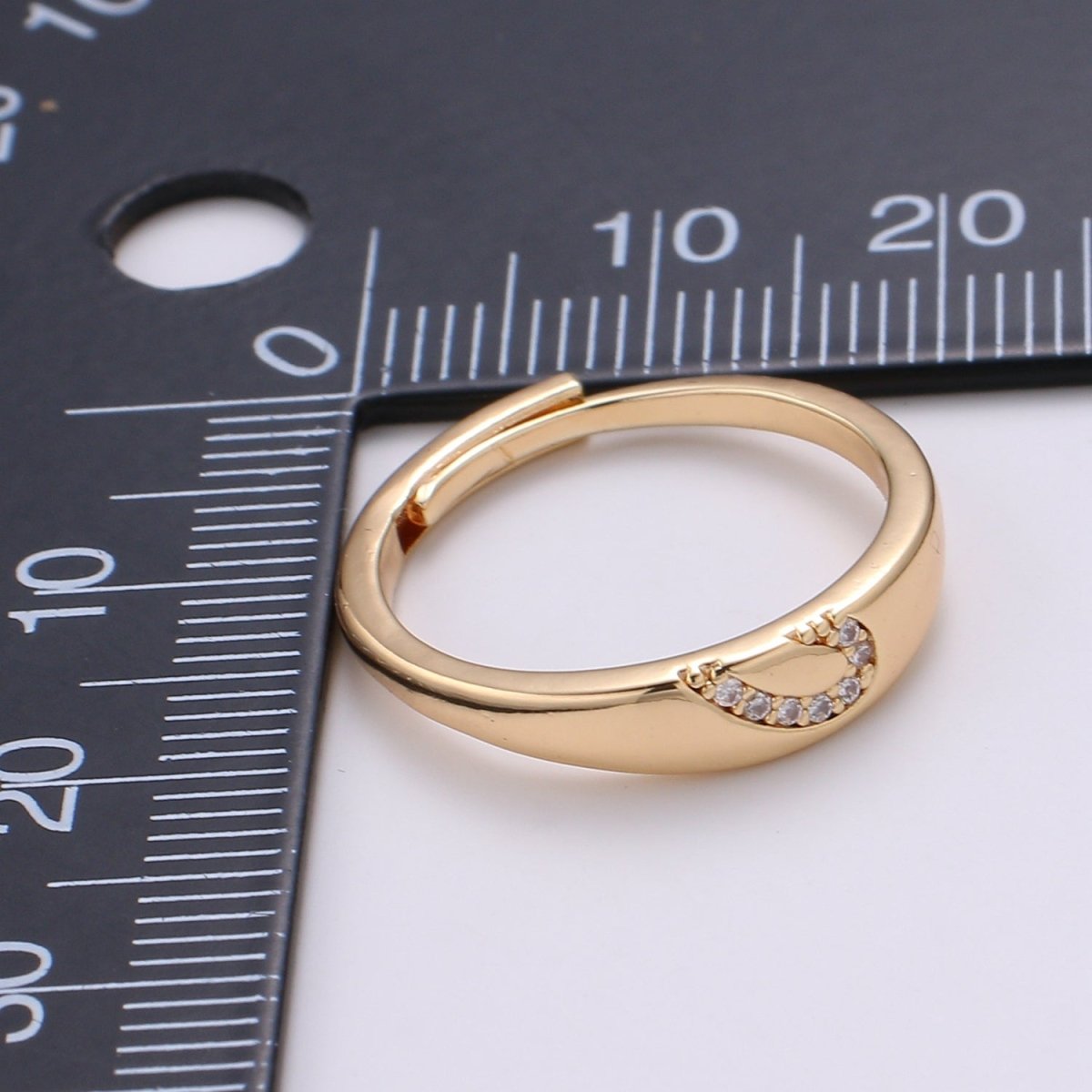 18K Gold Filled Heart Adjustable Ring - R309 - DLUXCA