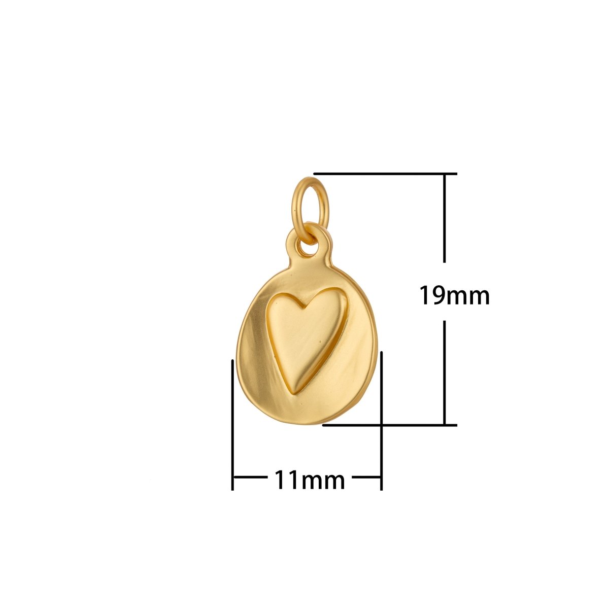 18k Gold FIlled Heart Imprint Circle Medallion Coin Charm Mother Daughter Sisters Best Friend Necklace Bracelet Earring Pendant C-483 - DLUXCA