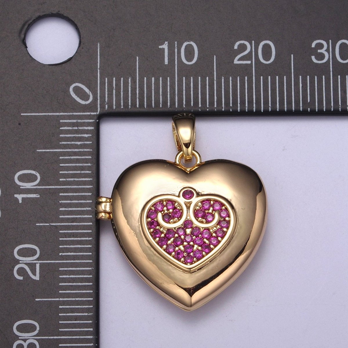 18K Gold Filled Heart Locket Pendant Photo Locket, Locket for Necklace, Micro Pave Cz Heart Locket, Gift for Her H-553 H-556 - DLUXCA