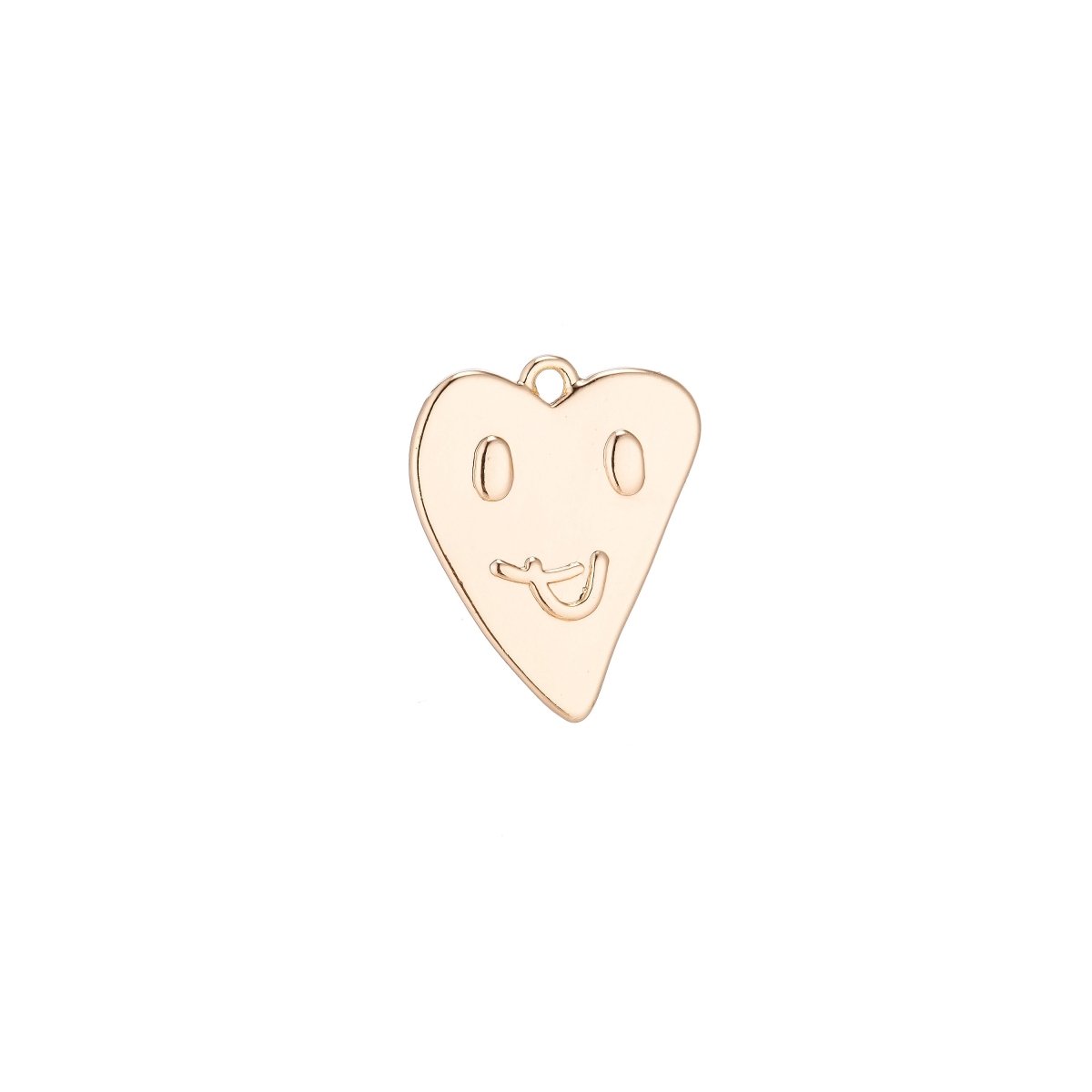 18K Gold Filled Heart shaped emoticon face pendant Coeur Charm for Layer Necklace Earing Jewelry Making Supplies, CL-C-081 - DLUXCA