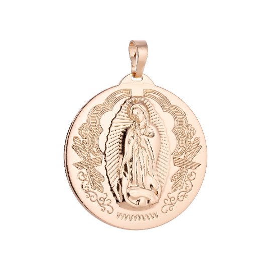 18K Gold Filled Holy Mother Virgin Mary, Saint, Spiritual Gift, Bails Findings Earring Necklace Jewelry Making Supplies H-442 - DLUXCA