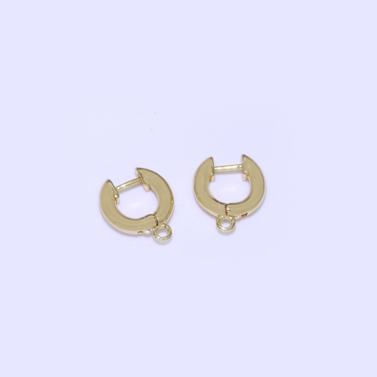 18k Gold Filled hoop huggie one touch w/ open link Lever Hoop earring making, 14x11.7 mm, Earring Charm Making Findings L-493 - DLUXCA