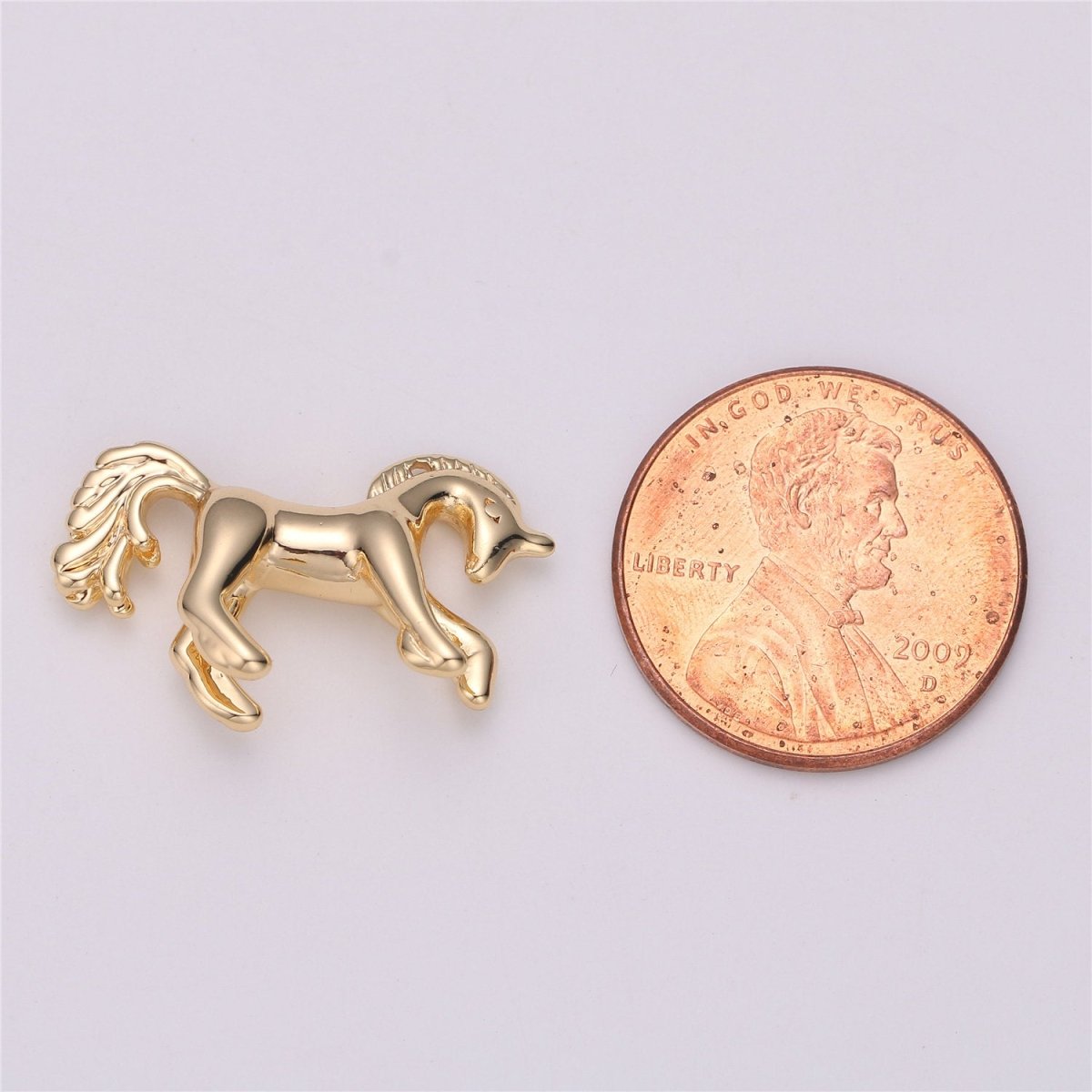 18k gold Filled horse charms, stallion charm, gold horse pendants, horse jewelry, animal charms, Horse equestrian jewelry 3D Charm, C-527 - DLUXCA