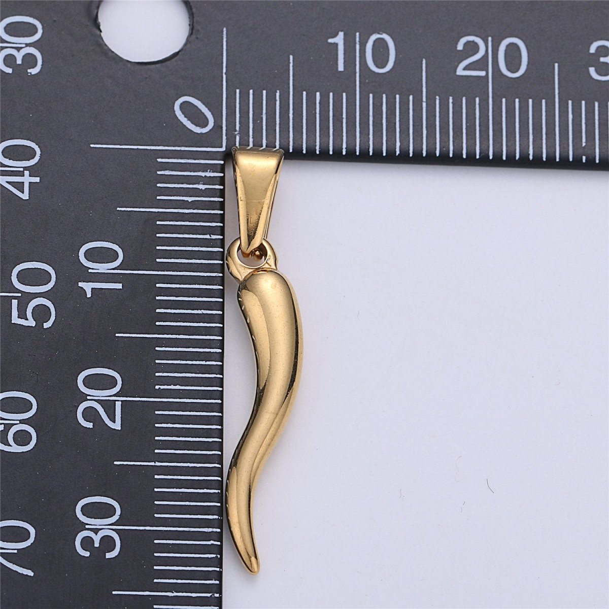 18K Gold Filled Italian Horn Charm Cornicello cornetto Good Luck Protection Amulet Pendant for Necklace Jewelry Making Supplies E-659 E-660 J-661 - DLUXCA