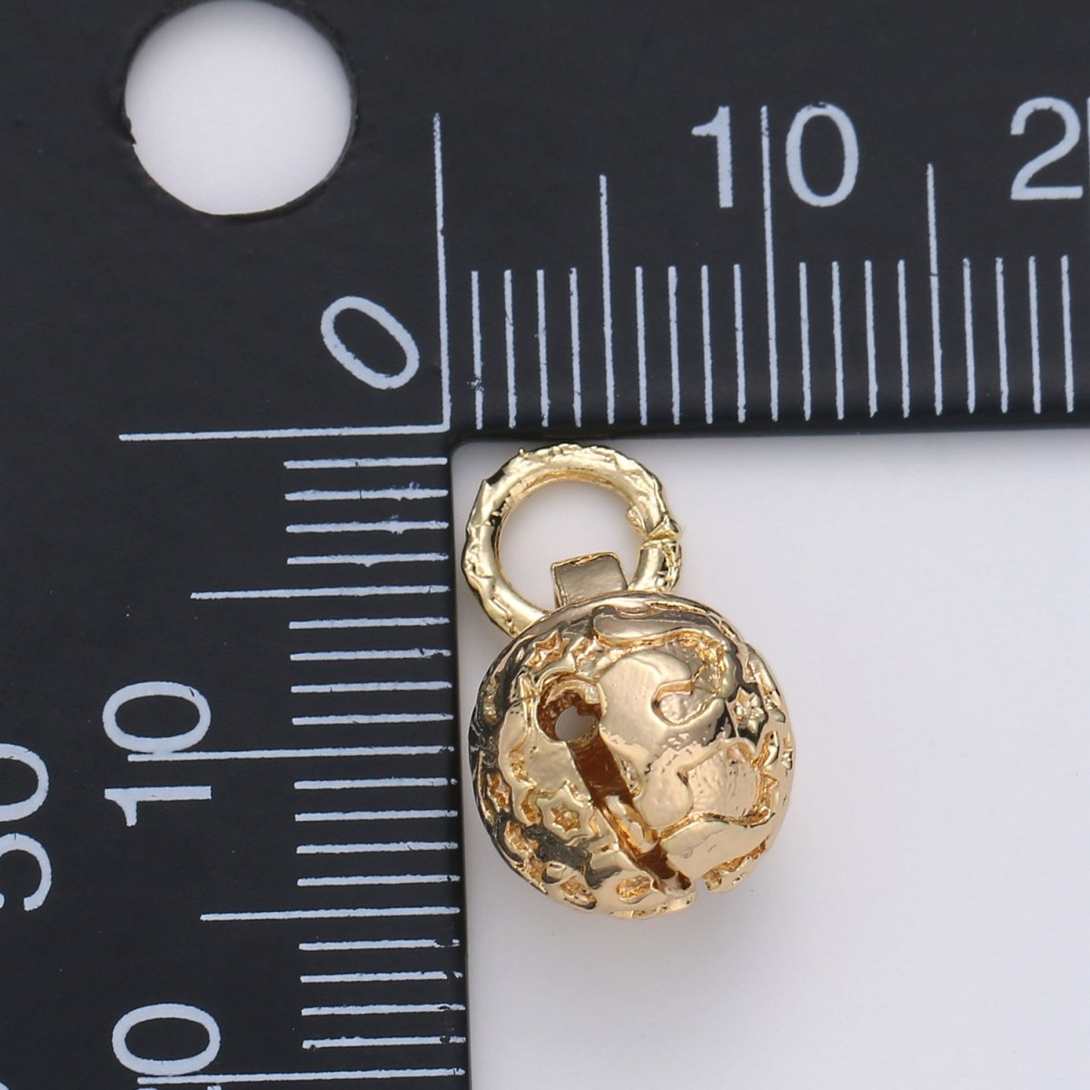 18k Gold Filled Jingle Bell Charms Round Cat Bell Charms Antique Gold Bell Pendant for Necklace Bracelet making " Can Jingle" for Supply E-451 E-576 E-577 - DLUXCA