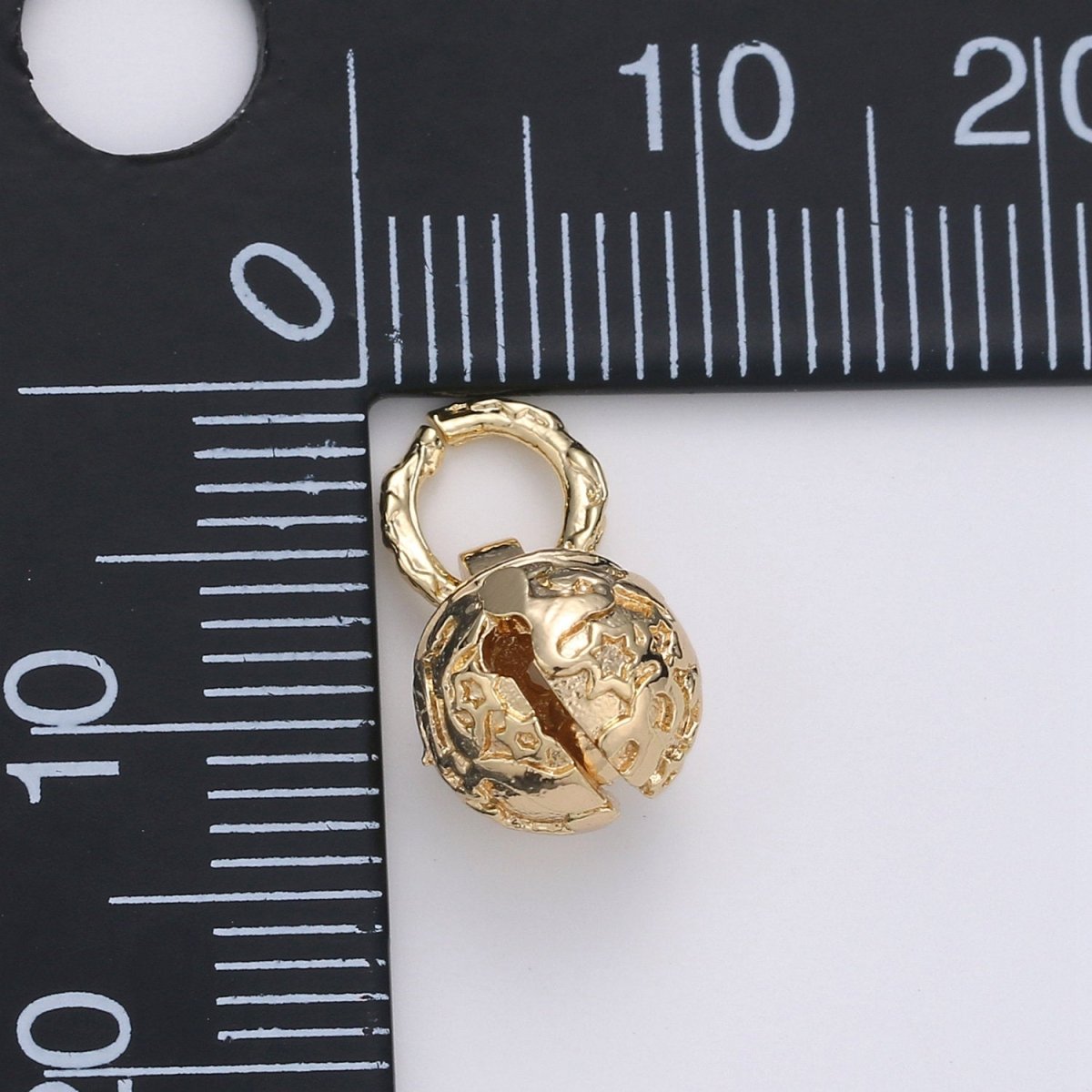 18k Gold Filled Jingle Bell Charms Round Cat Bell Charms Antique Gold Bell Pendant for Necklace Bracelet making " Can Jingle" for Supply E-451 E-576 E-577 - DLUXCA